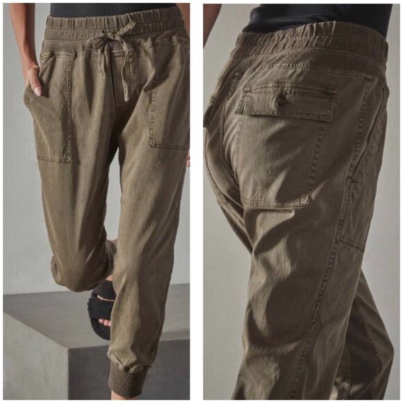 Standard James Perse Pants Women 2| M Olive Jogger Mixed Media Casual Utility - Picture 1 of 15
